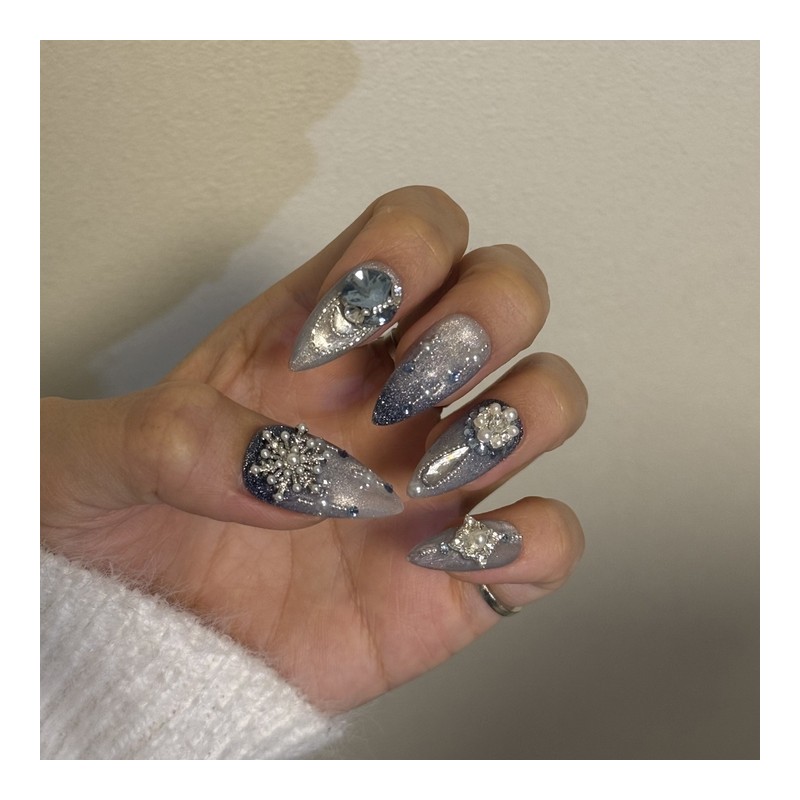 [Winter Nail Discount❄] Snowflake Rain Reflective Glitter Glass Al Nail