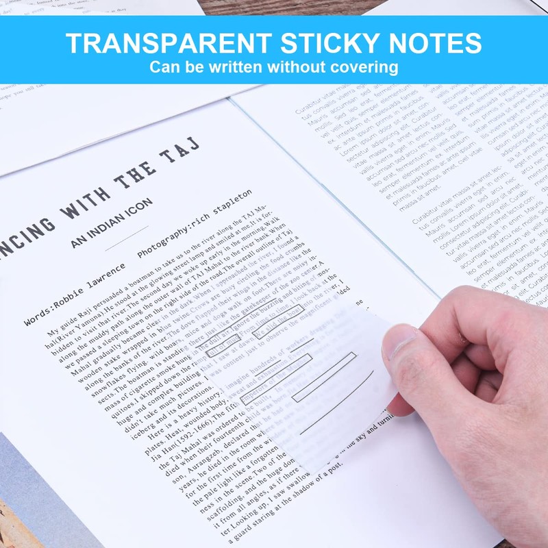 Vicloon Transparent Sticky Notes 70 * 95mm, 200Pcs Self-Stick Note