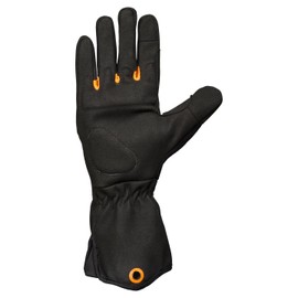 Fiskars Shrub Care Gloves Garden Work Gloves Touch Screen Compatible Thumb and Fingertips Faux Leather Size 8 Black/Orange 1071152