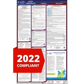 2022 Mississippi and Federal Labor Law Poster (Spanish, MS State) - OSHA Compliant All-in-One Laminated Poster