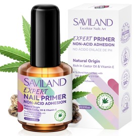 SAVILAND Nail Primer for Nails 15 ml, Professional Acid Free Nail Primer Gel Nail Prep Bond【Rich in Castor Oil & Vitamin E】Adhesion Promoter Ultrabond Protein Bond Primer Nails for Gel