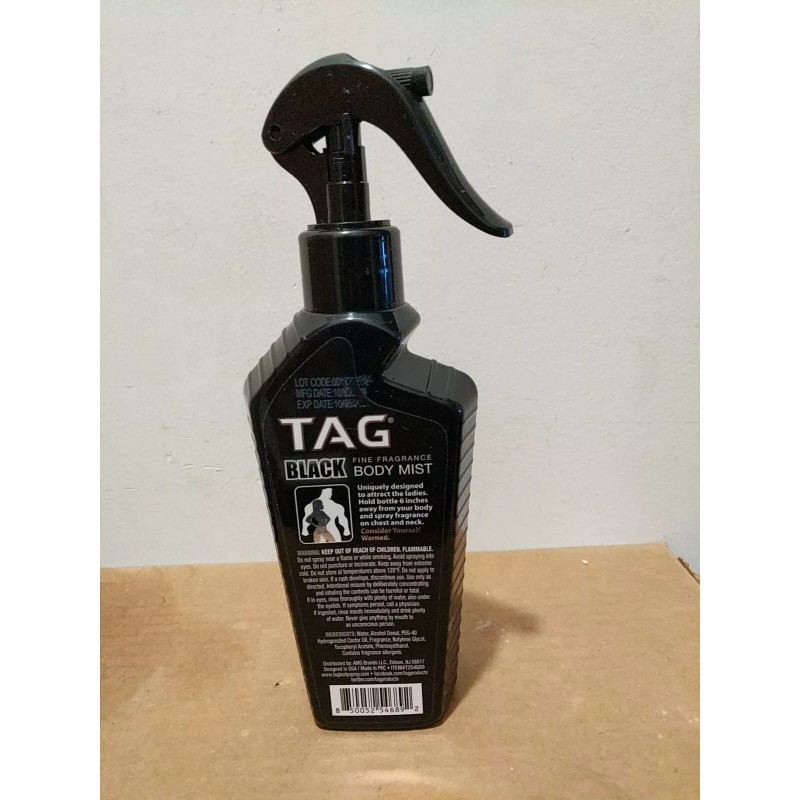 TAG BLACK FINE FRAGRANCE BODY MIST 8 oz. Spray