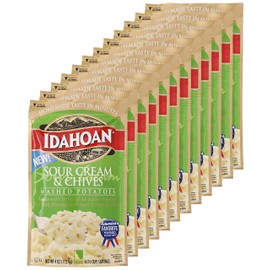 Idahoan Mashed Potatoes, Sour Cream and Chives, 4 Ounce (Pack of 12)