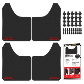 A-Premium 4 Pcs Black Universal Splash Guards Mud Flaps Mudflaps Mudguard Fender Flares for Car Pickup Truck SUV with Hardware Front and Rear