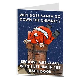 Funny Rude Christmas Card Adult Santa Claus Xmas Greetings For Him Her Perfect Office Work Humour