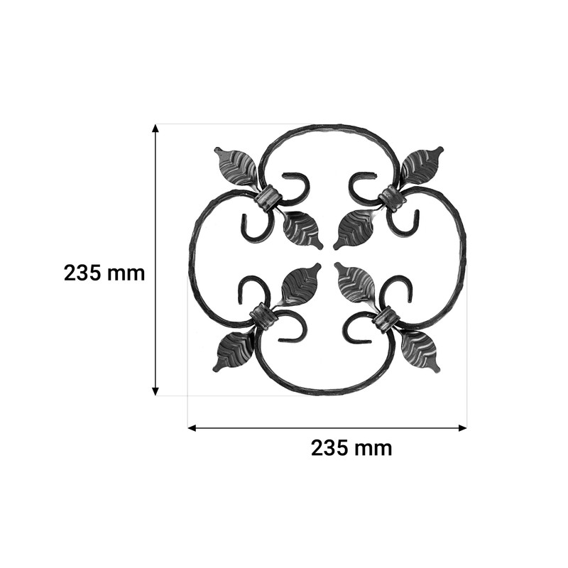 Gal Industrial Wrought Iron Ornament 23.5 x 23.5 cm Grid