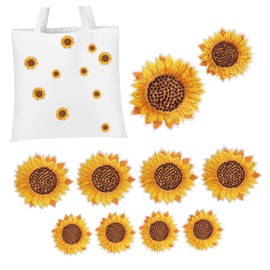 jojofuny 10pcs Sunflower Embroidery Applique Patches for DIY Clothing and Accessories Sew Decorative Patches for Backpacks Scrapbooks and More Small Large