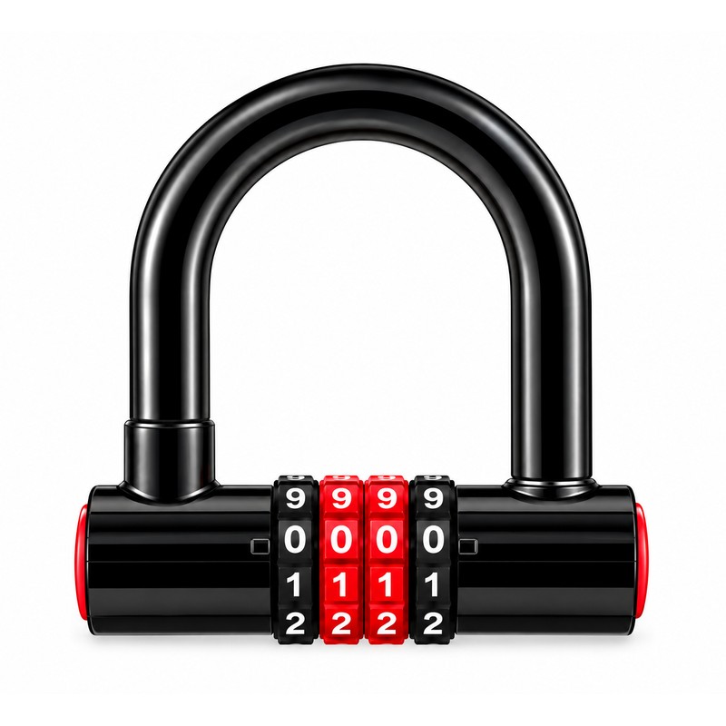 Combination U-Lock with Keyless Combination – Zinc Alloy Extended Shackle