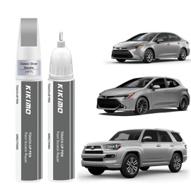 KIKIMO for Toyota Touch Up Paint(Classic Silver Metallic(1F7(Include 2UF))), Car Paint Repair Kit for Toyota, 2 In 1 Scratches Repair with Pen Tip and Brush, Color-Matched for Quick & Easy Fix