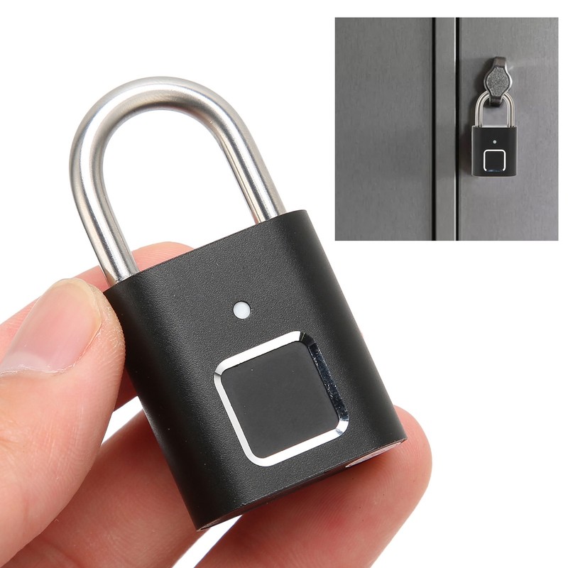 Fingerprint Padlock Biometric Smart Security Digital Lock Water Resistant USB