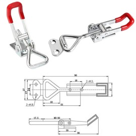 Pack of 8 Tension Clasps, Lever Lock Box Closure, Tension Clasp, 100 kg Toggle Lock with 40 Pieces Screws, Side Wall Lock for Boxes, Cupboards, Drawers, Doors, Windows