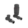 Anthracite Thermostatic Radiator Valve Angled Corner or Straight Grey Radiator