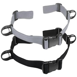 2 Pairs Backpack Sternum Strap, Quick Release Rucksack Chest Strap, Non-Slip Adjustable Design with D-Ring for Outdoor Activities (Black/Gray)