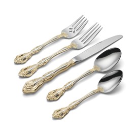 Oneida F100005A Golden Michelangelo 5 Piece Fine Flatware Set, Service For 1
