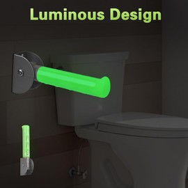 Flip Up Grab Bar, Luminous Assist Handle for Wall/Doorway/Stairs, Bathroom Grab Bars for Seniors, Elderly, Disabled, Handicap(Night Light)
