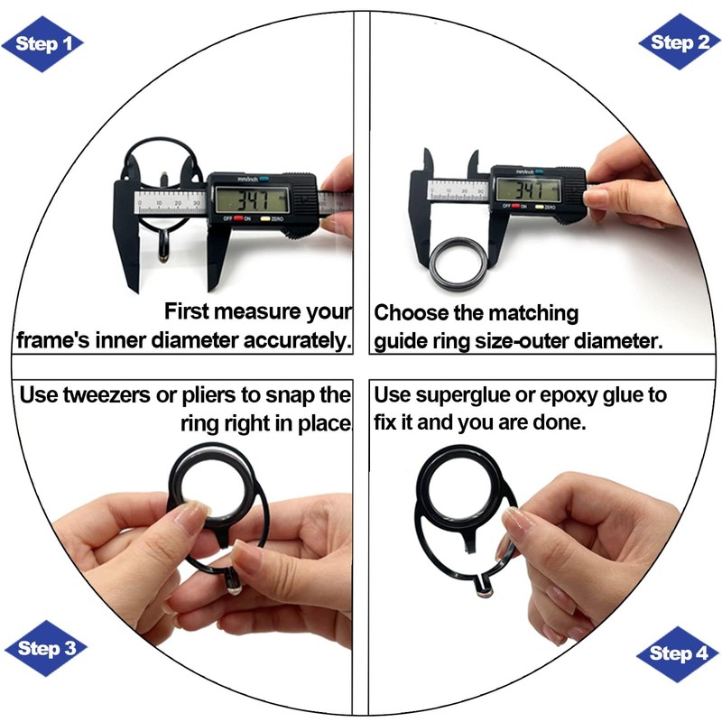 9KM DWLIFE Fishing Rod Repair Ceramic Guide Ring 28pcs Replacement