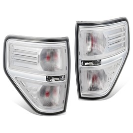 Auto Dynasty Tail Lights Compatible with 2009-2014 Ford F-150 Fleetside Bed Rear Brake Lamps, Driver and Passenger Side, Clear Lens