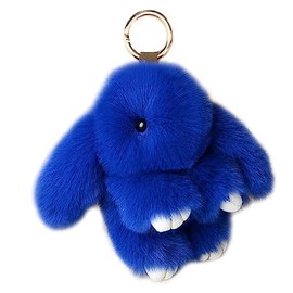 Sqzrpomddy Keychain Key Holder Cute Fluffy Rabbit Key Ring Bag Hanging Decoration Rabbit Key Holder Backpack, Pink