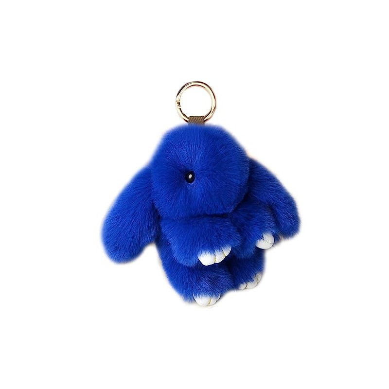 Sqzrpomddy Keychain Key Holder Cute Fluffy Rabbit Key Ring Bag