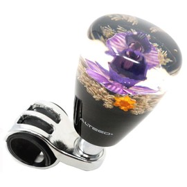 Autoland Underwater Flower Handle Spinner Car Steering Spinner Knob Real Orchid Flower Artwork Purple 2.0 inch (5 cm) Thin Diameter Grip