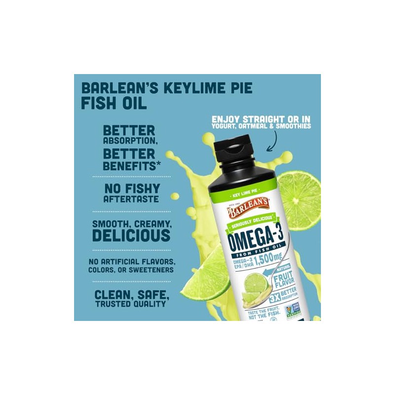 Barlean's Organic Oils Key Lime Ultra High Potency Fish Omega