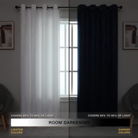 Regal Home Collections Room Darkening Curtains 2-Panel Set - Noise Reducing, Energy Saving Room Darkening Window Curtains & Drapes for Bedroom, Living Room (52in W x 63in L - 2 Panels, Taupe)