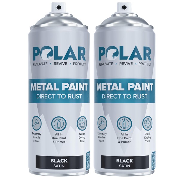 Polar Satin Black Direct to Rust Spray Paint - 2