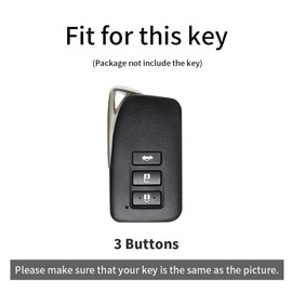 ontto Car Key Fob Cover Fit for Lexus NX IS RX ES GX LX LS UX NX GS 200 260 300 350 NX200 NX300 RX350 ES300 3 Buttons leather Key Case Keychain Keyring key holder shell bag Accessories Black