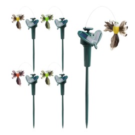 NOIAFZY 5Pcs Solar Yard Stake Fluttering Insects Solar or Battery Powered Solar Powered Hummingbird