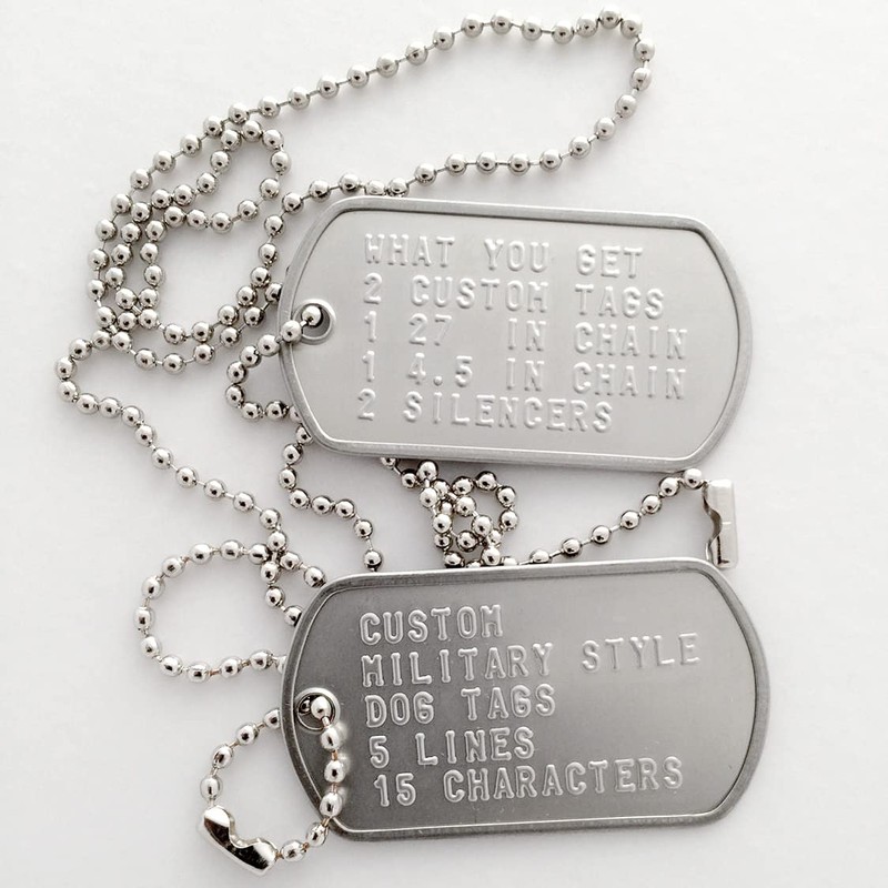Paialco Stainless Steel Military Dog ID Tags, 12pcs