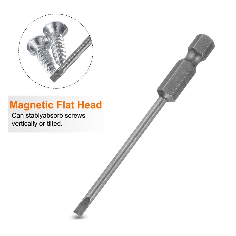 QUARKZMAN 5 Pieces Flat Head Slotted Tip Screwdriver Bits Set