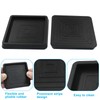 Piutouyar 2.5 Inch Square Furniture Coasters, 4 Pcs Black Rubber