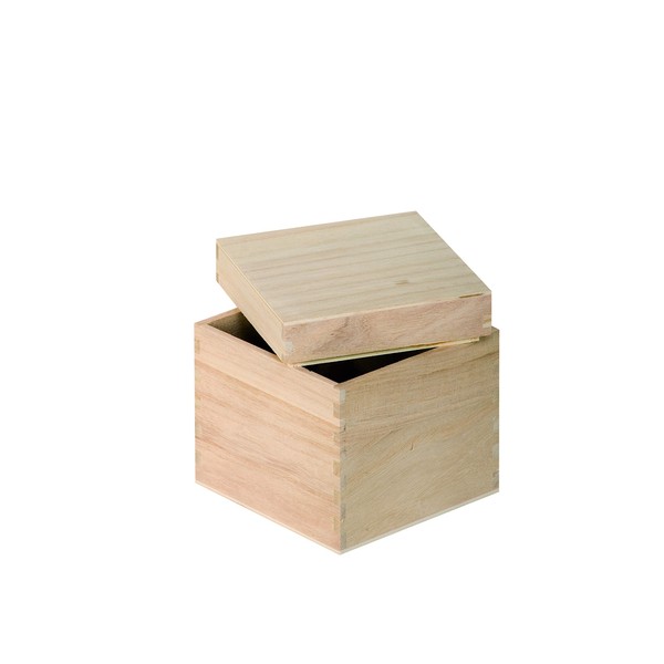 Artemio Wooden Cube Box, Wood, 12 x 12 x 12