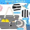 BGIUSQF Beach Bag with Zip, Beach Bag Large, Striped Beach