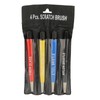 ZJchao 4pcs Scratch Brush Pen Set, Brass Steel Fiberglass Nylon