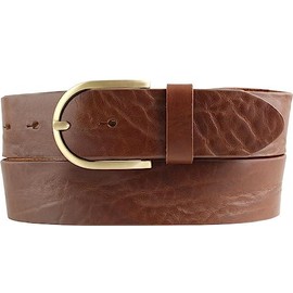 BELTINGER Women's Belt Made of Full Cowhide Leather Distressed Look 4 cm Jeans Belt for Women with Golden Belt Buckle 40 mm Leather Belt Vintage Look 4 cm, Cognac, gold
