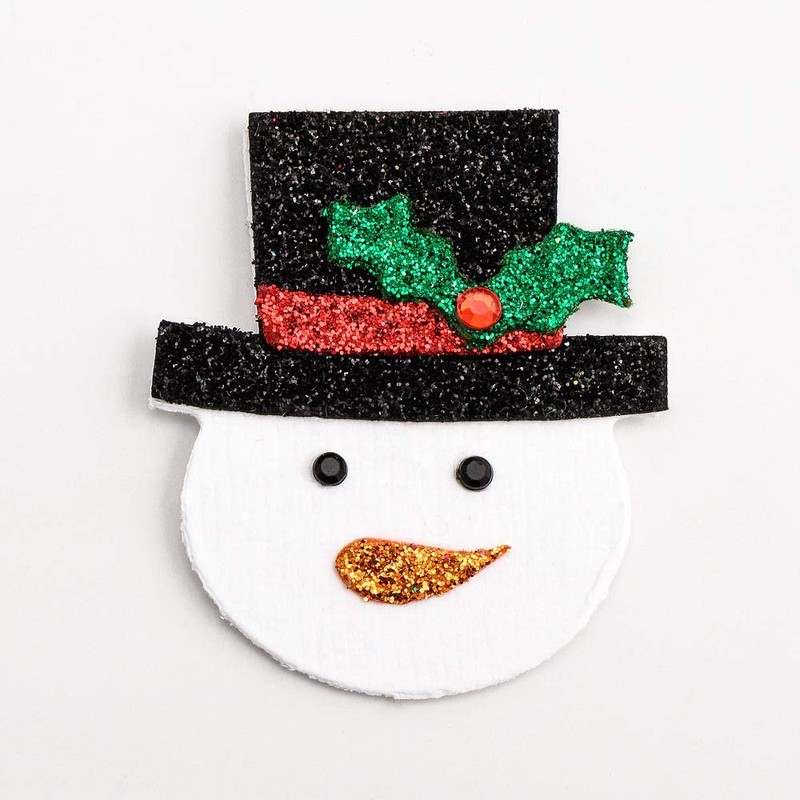 Glitter Snowman Faces Christmas Craft Decorations (Pack of 6)