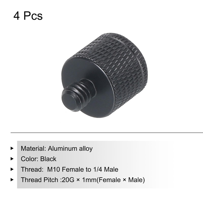 QUARKZMAN 4 Pack Microphone Stand Adapter M10 Female to 1/4
