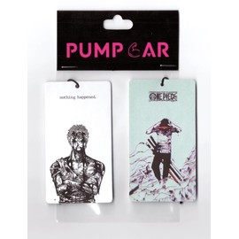 PumpCar 2 pieces Zoro double-sided hanging Japanese anime vanilla-scented One Piece car air freshener Cool anime hanging air fresheners for rearview mirror Car Interior Accessories Household Gifts