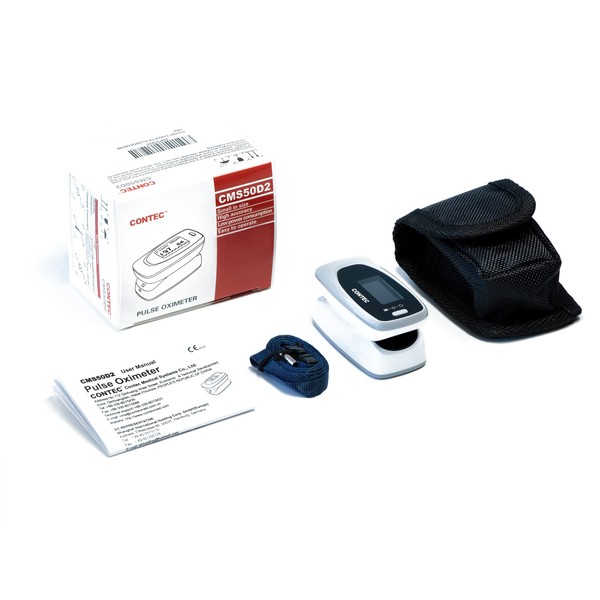 Contec Fingertip Pulse Oximeter Blood Oxygen Saturation Monitor with Pouch