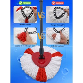 Mop Replacement Heads for Vileda Turbo 2-in-1 Mop, Mop Replacement Cover, Microfibre Mop Replacement Mop Heads for Vileda Floor Mop and EasyWring & Clean Mop, Also for Sensitive Floors, Pack of 4