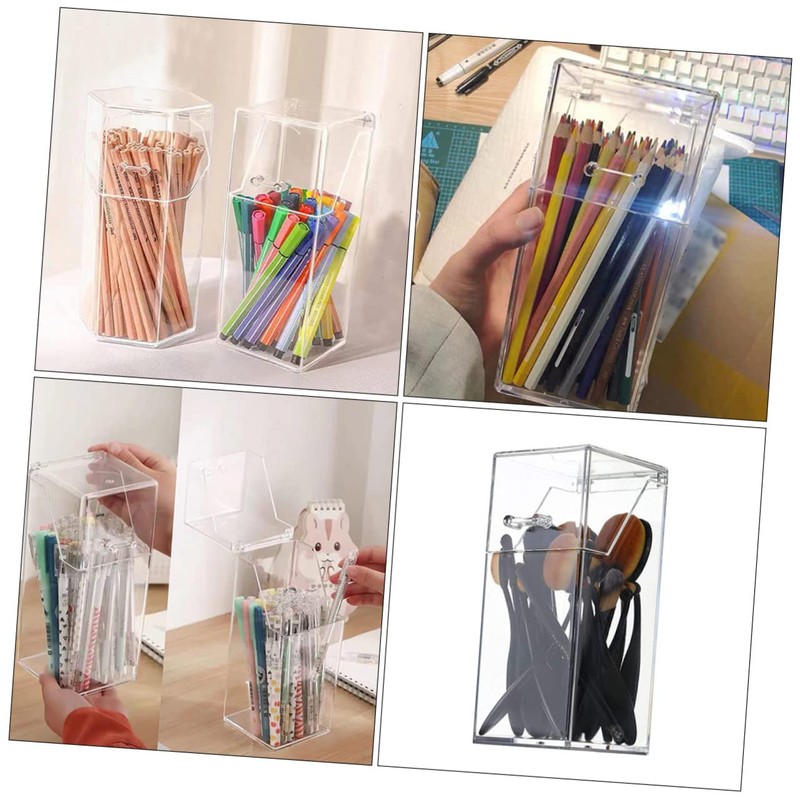 MERRYHAPY 2pcs Nordic Style Transparent Storage Box Multifunctional Lipstick Storage