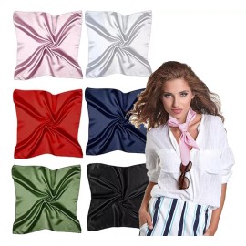 THE9SHOP Mascada De Color Sólido Lizo Para Mujer, Pañuelo Tipo Seda