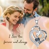 LONAGO Heart Necklace with I Lve You in 100 Languages