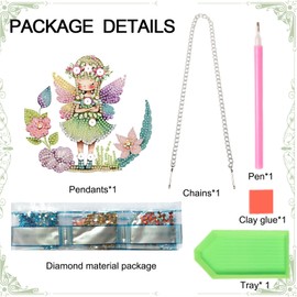 DIY Diamond Art Painting Hanging Sign Set Diamond Art Hanging Wall Art Butterfly Fairy DIY 5D Crystal Rhinestone Pendant Kits for Wall Door Window Decorations