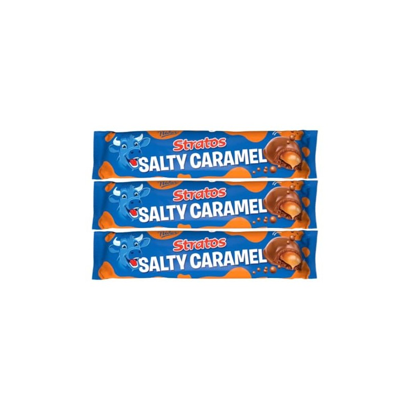 Nidar Stratos Salty Caramel Chocolate Bar, 37g, Pack of 3