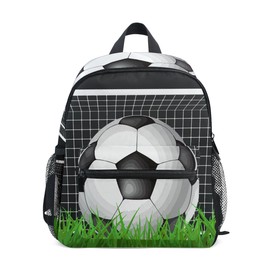 Kids Backpack Soccer Box On Green Grass Schoolbag for Children Preschool Boys Girls Toddlers