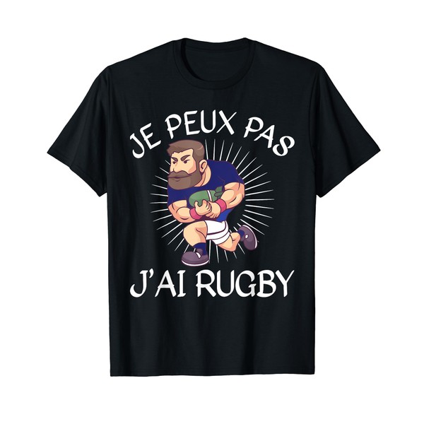 Je Peux Pas J'ai Rugby XV De France Rugby Gift T-Shirt, Black