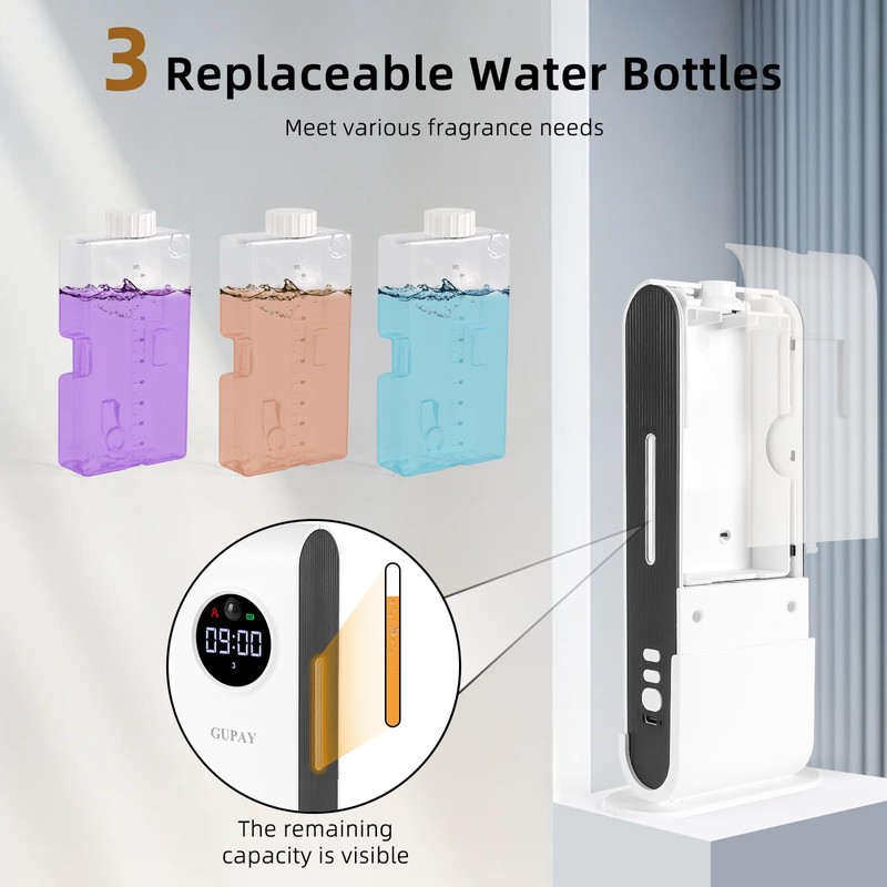 GUPAY 90ml Essential Oil Diffuser, 5 spary Mode Smart Aromatherapy