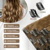 Extensiones de Cabello con Clip, Invisible Onduladas, 6 piezas, Ajustable